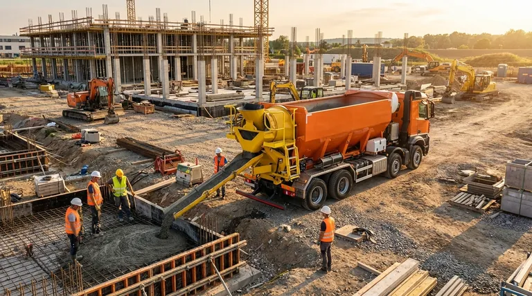 현대식 부피 콘크리트 믹서가 처음 개발된 시기는 언제인가요? 1960년대 콘크리트의 혁명