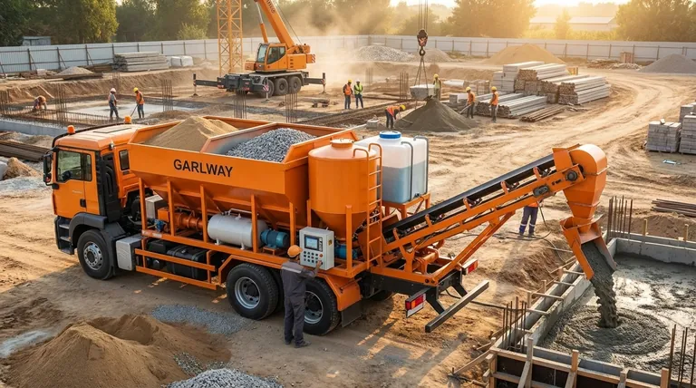 볼류메트릭 믹서의 주요 구성 요소는 무엇인가요? 모바일 콘크리트 플랜트 설명