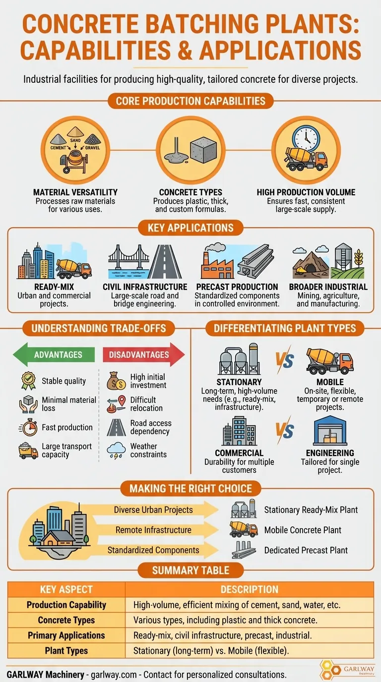 Quali sono le capacità produttive e le applicazioni degli impianti di betonaggio? Trova l'impianto giusto per il tuo progetto Guida Visiva