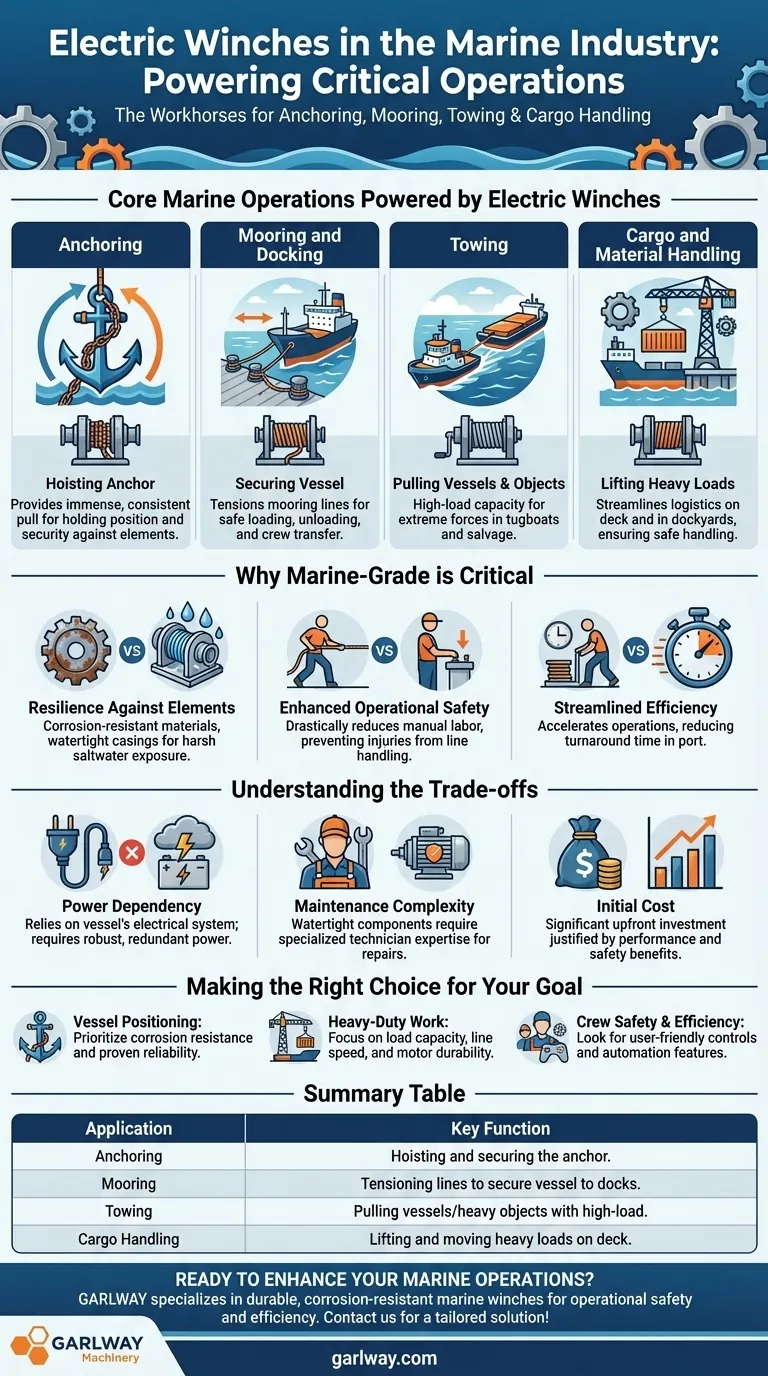 What are the applications of electric winches in the marine industry? Powering Anchoring, Mooring, and Towing Visual Guide