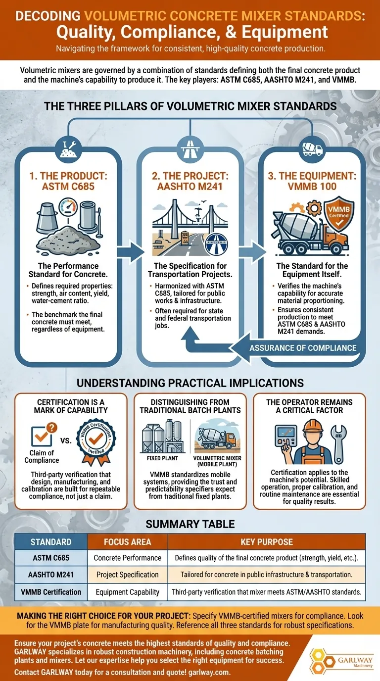 Quelles normes régissent les équipements de malaxage de béton volumétrique ? Assurez la conformité du projet avec des malaxeurs certifiés Guide Visuel