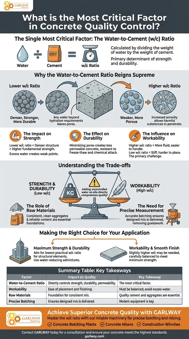 콘크리트 품질 관리에서 가장 중요한 요소는 무엇인가요? 물-시멘트 비율을 마스터하세요. 시각적 가이드