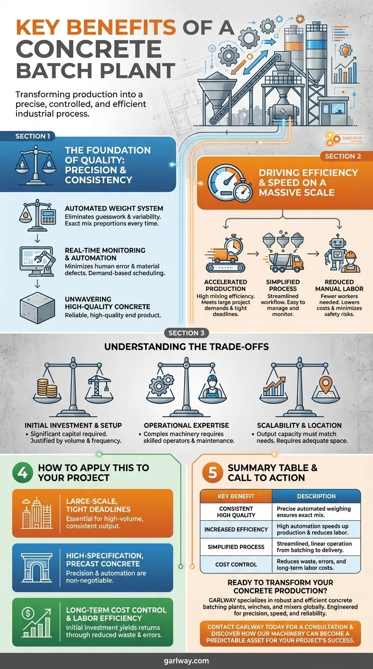 ما هي الفوائد الرئيسية لاستخدام محطة خلط الخرسانة؟ تحقيق جودة وكفاءة لا مثيل لهما دليل مرئي