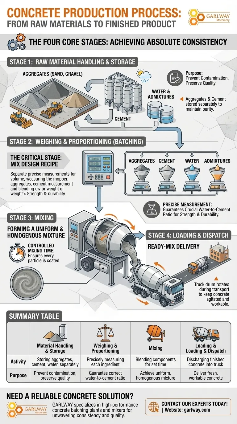 콘크리트 배치 플랜트에서 콘크리트를 생산하는 과정은 무엇인가요? 정밀도 및 품질 가이드 시각적 가이드