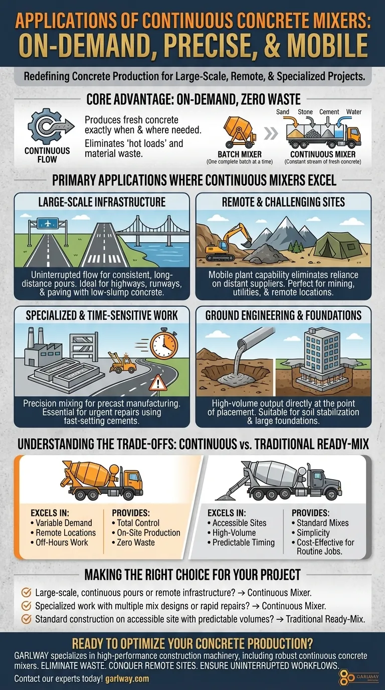 Quelles sont les principales applications des centrales à béton à mélange continu ? Idéales pour les projets à grande échelle, à distance et spécialisés Guide Visuel