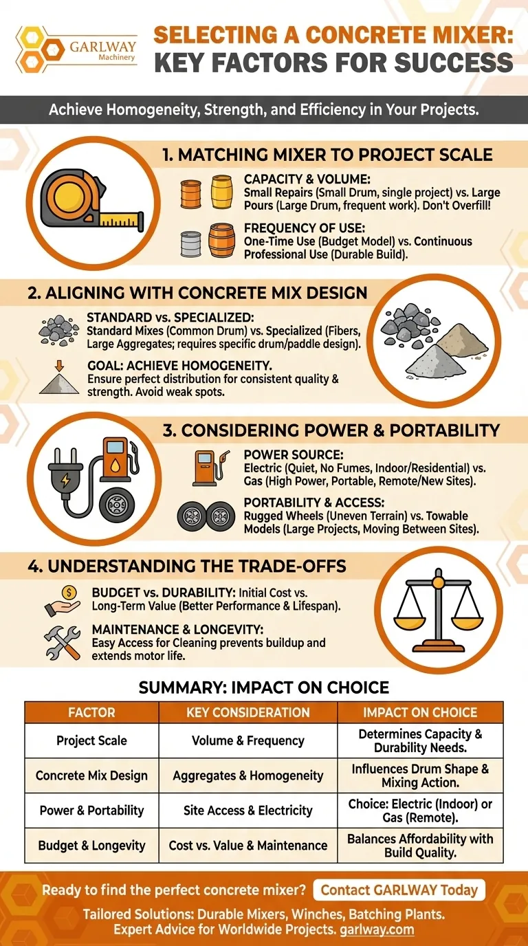 Quels facteurs faut-il prendre en compte lors de la sélection d'un bétonnière ? Adaptez-la aux besoins de votre projet pour des résultats parfaits Guide Visuel