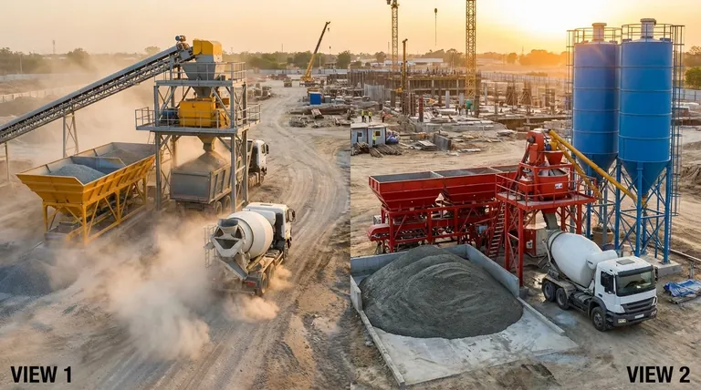건식 배치 플랜트와 습식 배치 플랜트의 차이점은 무엇인가요? 콘크리트 생산 최적화