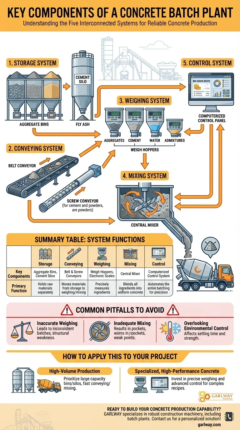 콘크리트 배치 플랜트의 핵심 구성 요소는 무엇인가요? 5가지 핵심 시스템 마스터하기 시각적 가이드