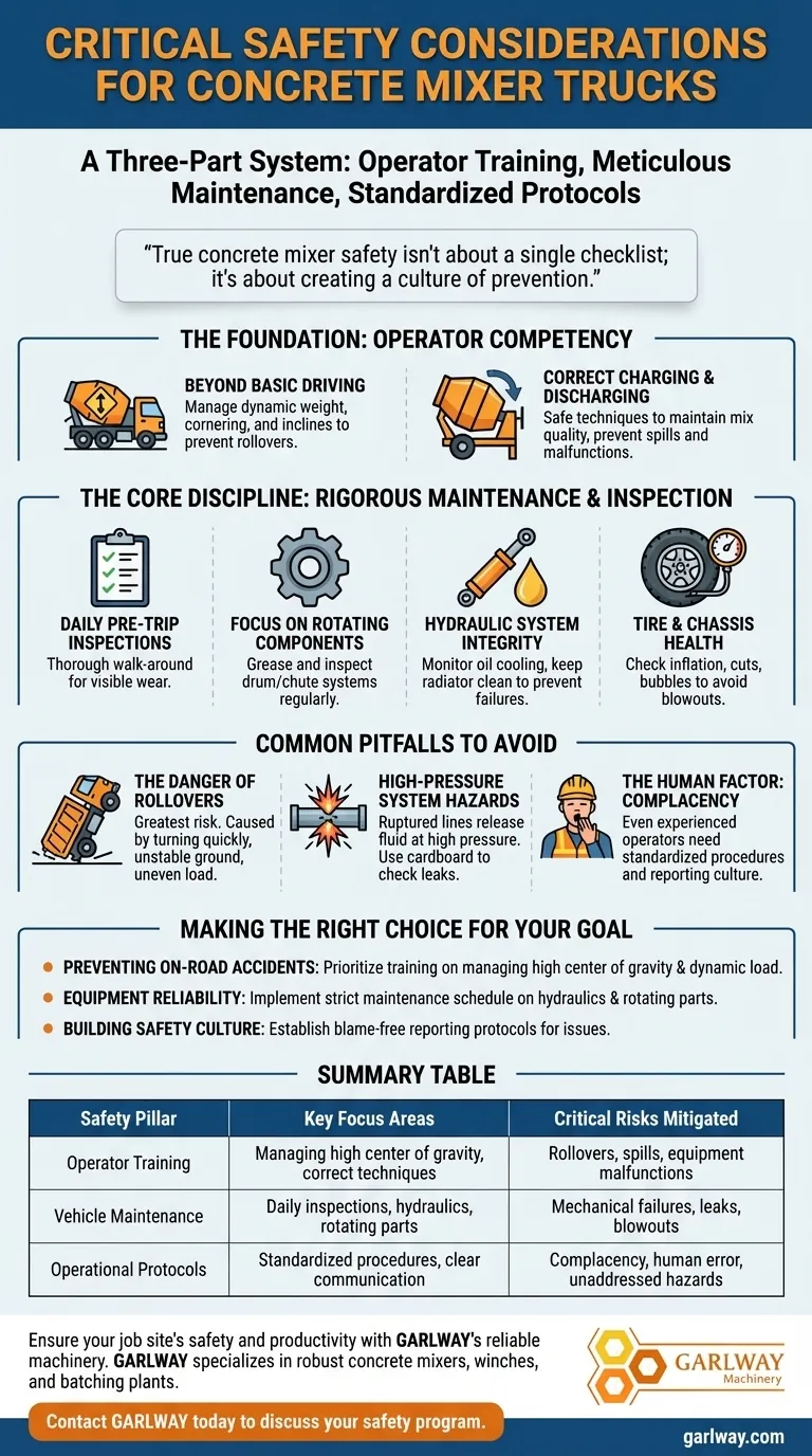 Quelles sont les considérations de sécurité importantes lors de l'utilisation de camions malaxeurs à béton ? Bâtir une culture de prévention Guide Visuel