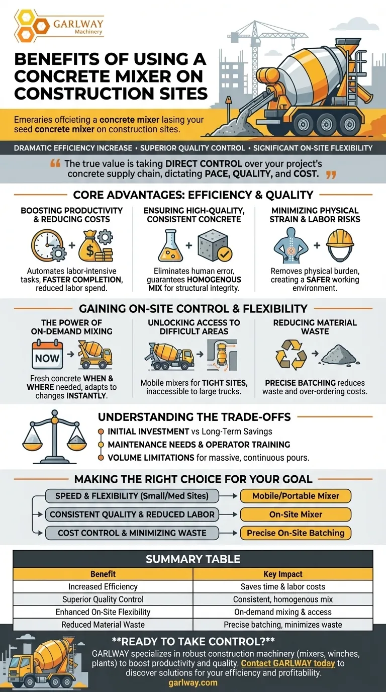 在建筑工地上使用混凝土搅拌机有什么好处？提高效率和质量 图解指南