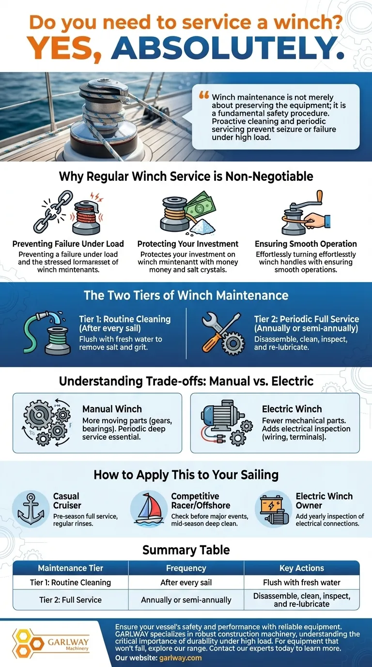 윈치를 서비스해야 합니까? 요트 안전 및 성능을 위한 필수 가이드 시각적 가이드