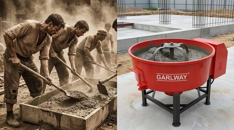 ما هي طريقة خلط الخرسانة قبل اختراع الخلاطات الميكانيكية؟ عصر الخلط اليدوي الشاق