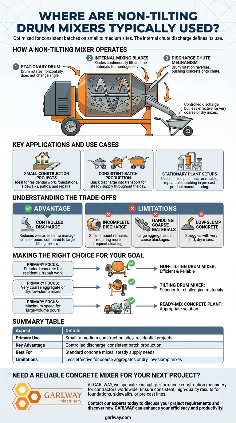 비회전식 드럼 믹서는 일반적으로 어디에 사용됩니까? 소규모 건설 프로젝트에 이상적 시각적 가이드