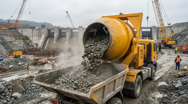 틸팅 드럼 믹서로 효율적으로 혼합할 수 있는 콘크리트 종류는 무엇인가요? 대형 골재 및 뻑뻑한 혼합물에 이상적입니다.