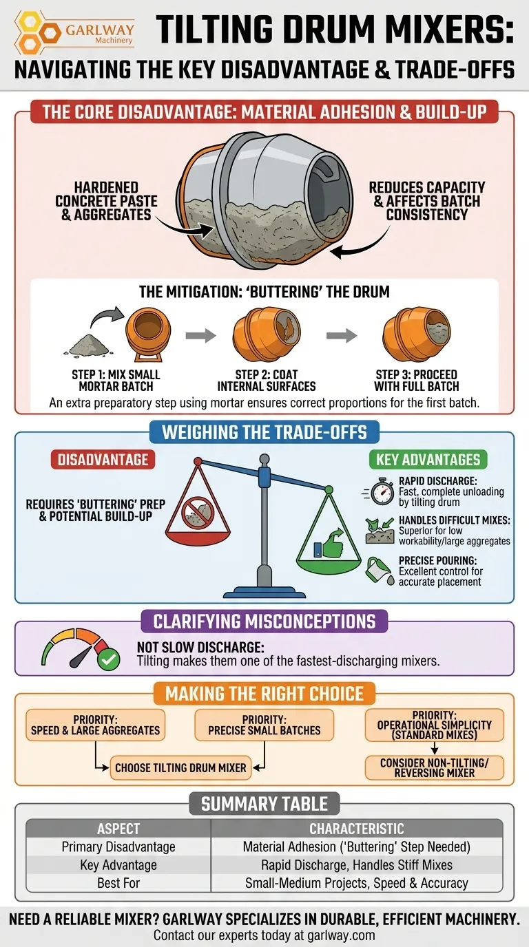 틸팅 드럼 믹서의 단점은 무엇인가요? 재료 부착 및 완화 방법 시각적 가이드
