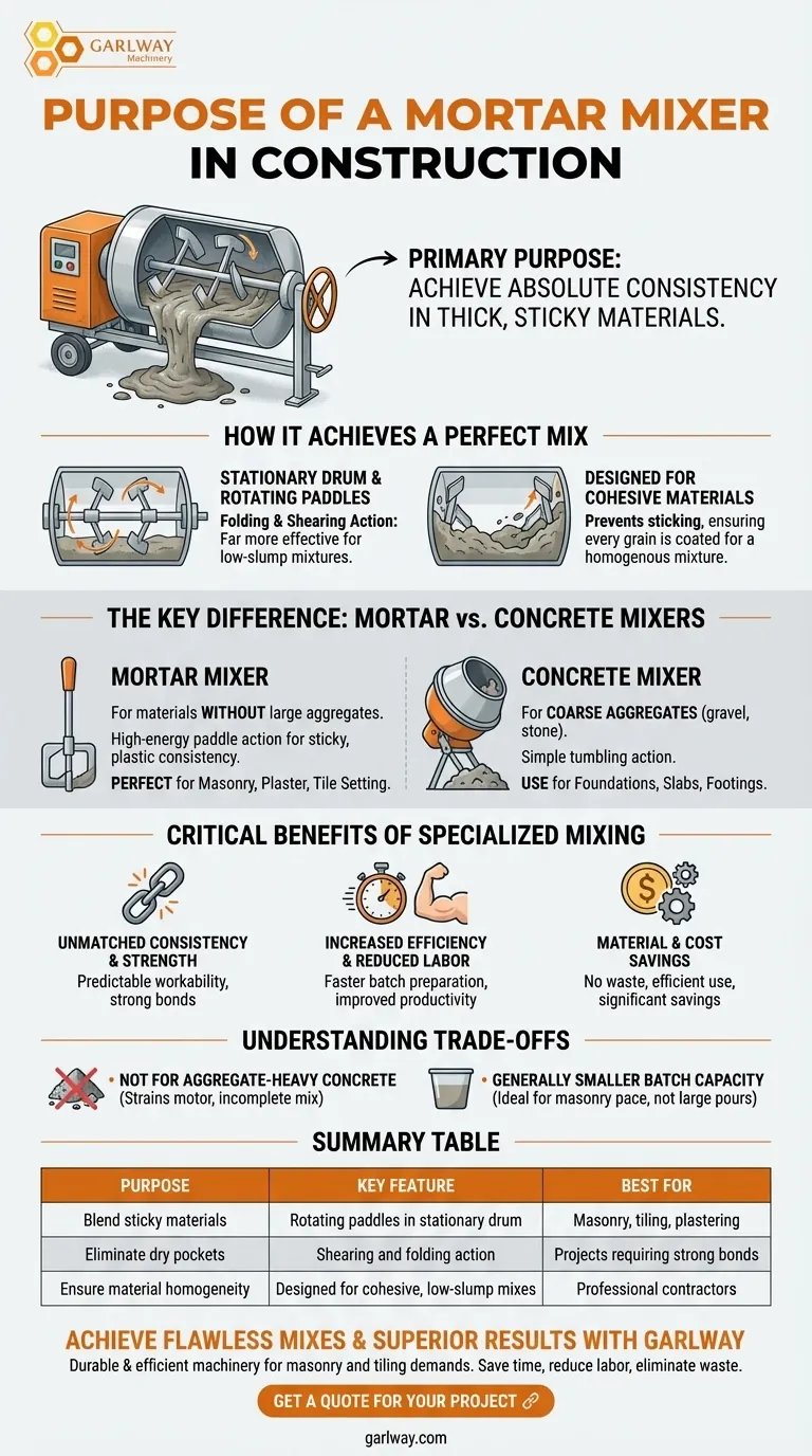 Quel est le but d'un malaxeur à mortier dans la construction ? Obtenir une consistance parfaite pour la maçonnerie et le carrelage Guide Visuel