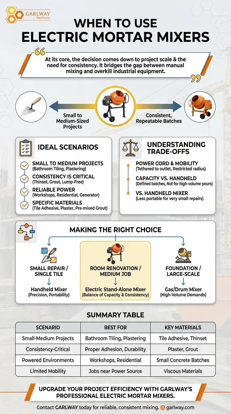 전동 모르타르 믹서는 언제 일반적으로 사용되나요? 소규모에서 중규모 작업에 완벽한 도구를 찾아보세요. 시각적 가이드