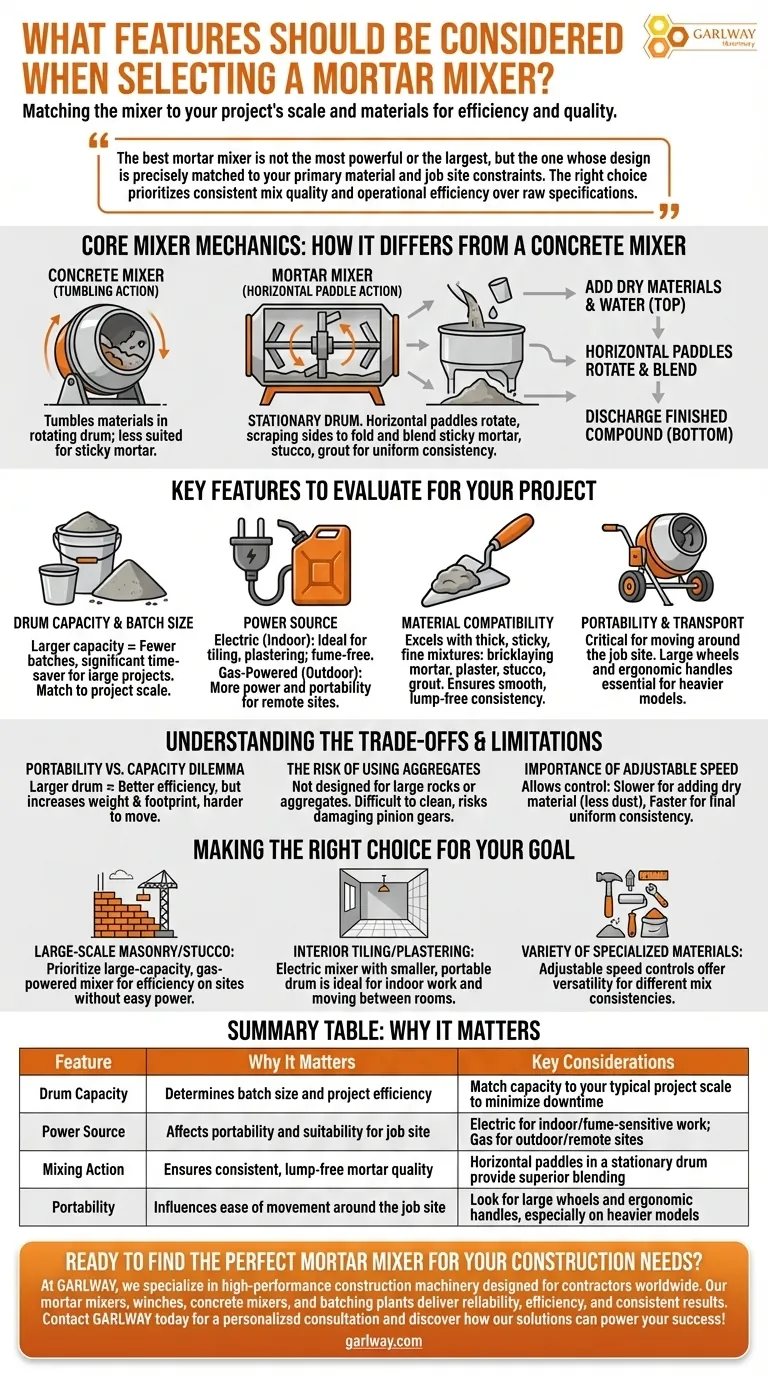 Quelles caractéristiques faut-il prendre en compte lors de la sélection d'un malaxeur à mortier ? Choisissez le bon malaxeur pour le succès de votre projet Guide Visuel