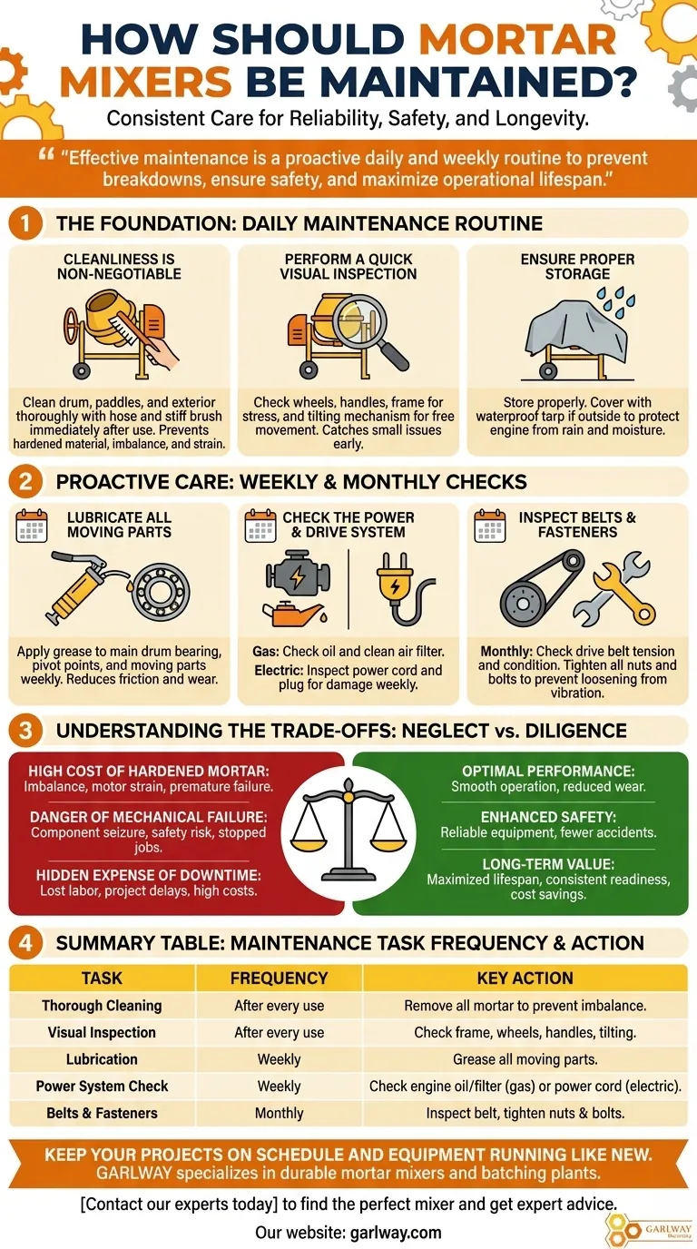 Comment entretenir les malaxeurs de mortier ? Un guide proactif pour éviter les temps d'arrêt coûteux Guide Visuel