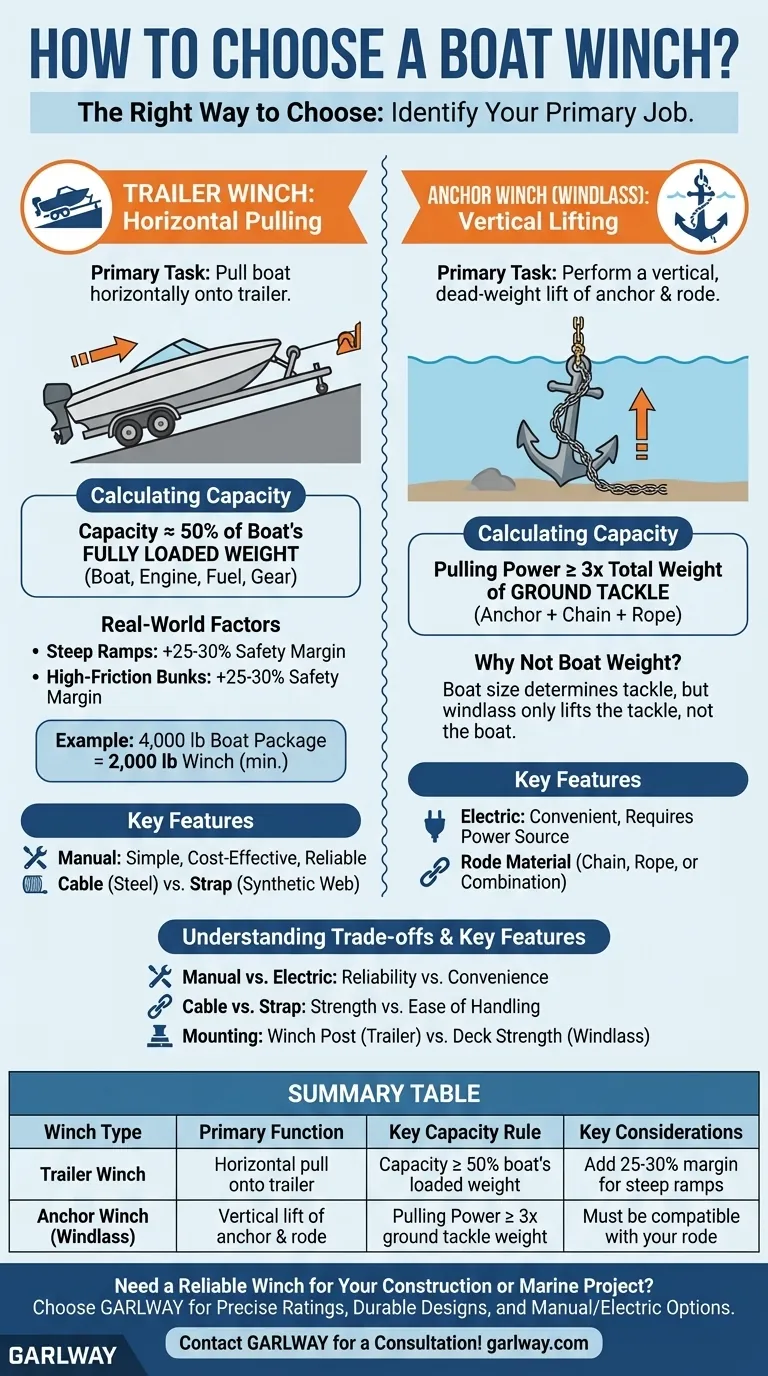 보트 윈치 선택 방법? 트레일러 또는 앵커 윈치 선택 가이드 시각적 가이드