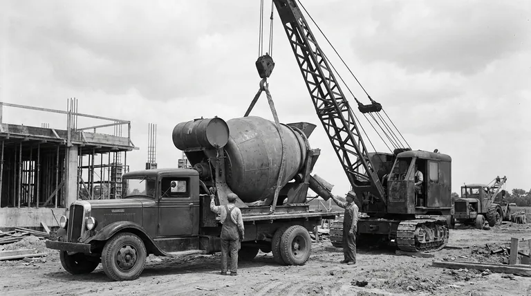 Roscoe Lee의 1934년 콘크리트 믹서 설계의 중요성은 무엇이었습니까? 모듈식 건설 장비의 선구자