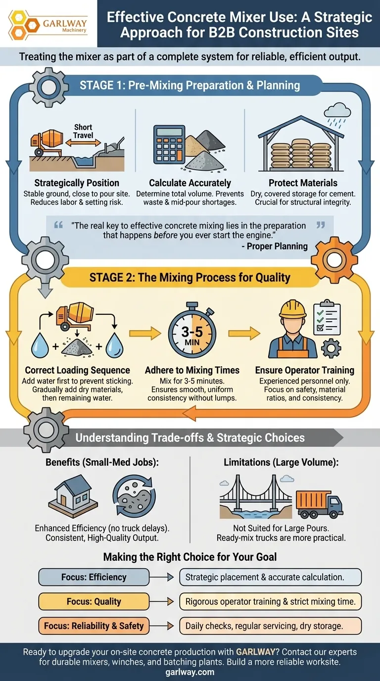 Quais são algumas dicas para usar efetivamente uma betoneira em um canteiro de obras? Aumente a Eficiência e a Qualidade Guia Visual