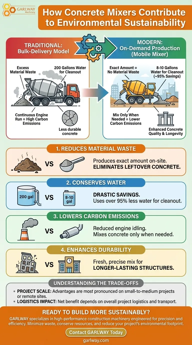 混凝土搅拌机如何促进环境可持续性？通过现场搅拌减少浪费和排放 图解指南