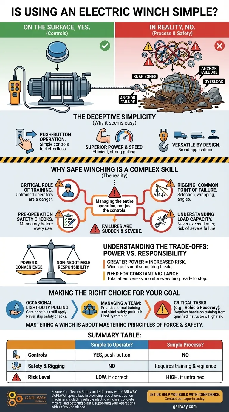 هل استخدام الرافعة الكهربائية أمر بسيط؟ تفكيك القوة والمسؤولية وراء الضغط على الزر دليل مرئي
