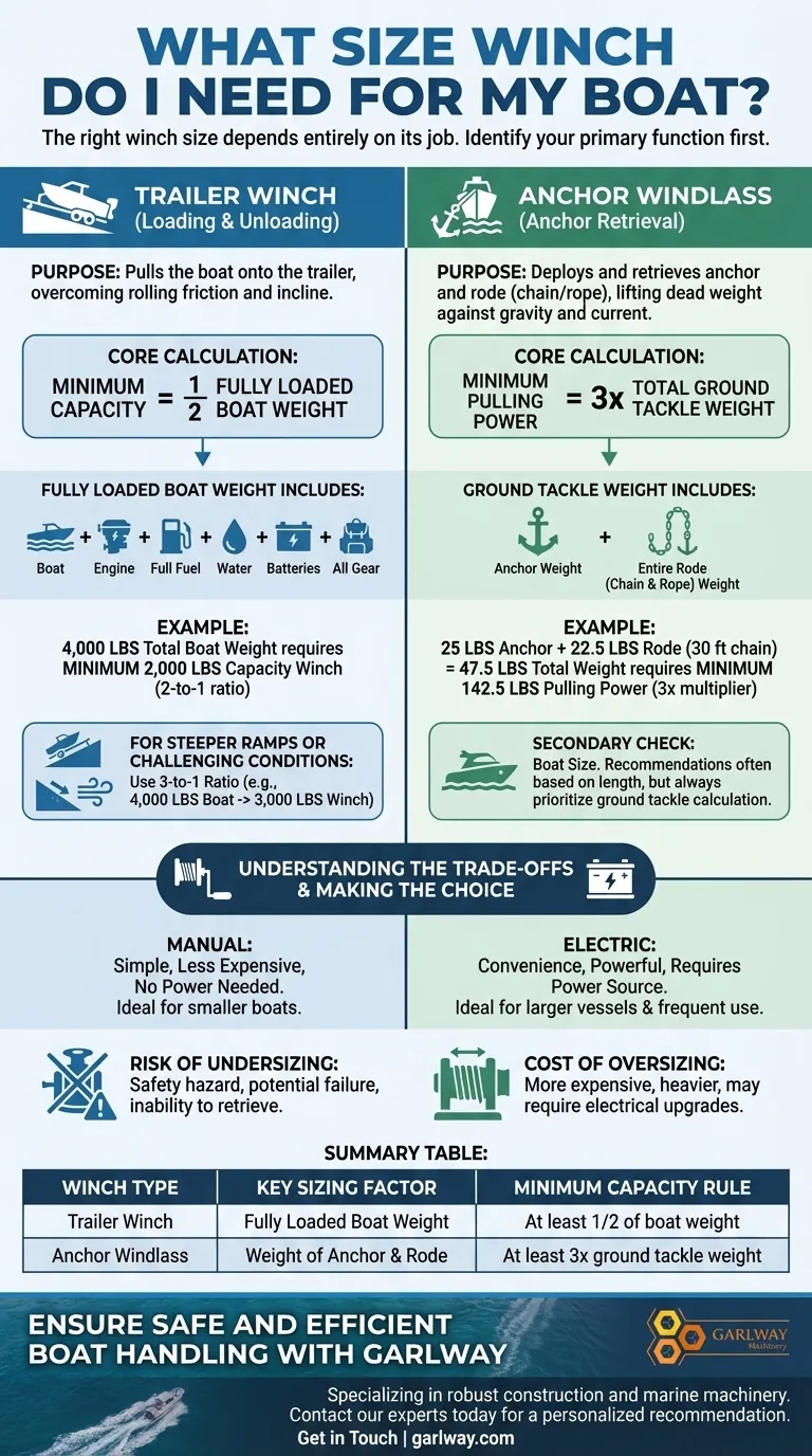 Quelle taille de treuil me faut-il pour mon bateau ? Obtenez la bonne capacité pour un halage en toute sécurité Guide Visuel