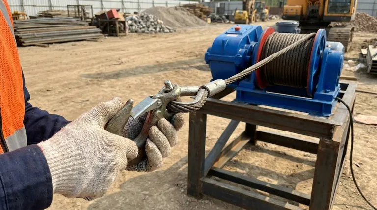 Que faut-il vérifier sur le loquet du crochet avant d'utiliser le treuil ? Assurer une opération de treuillage sûre et efficace