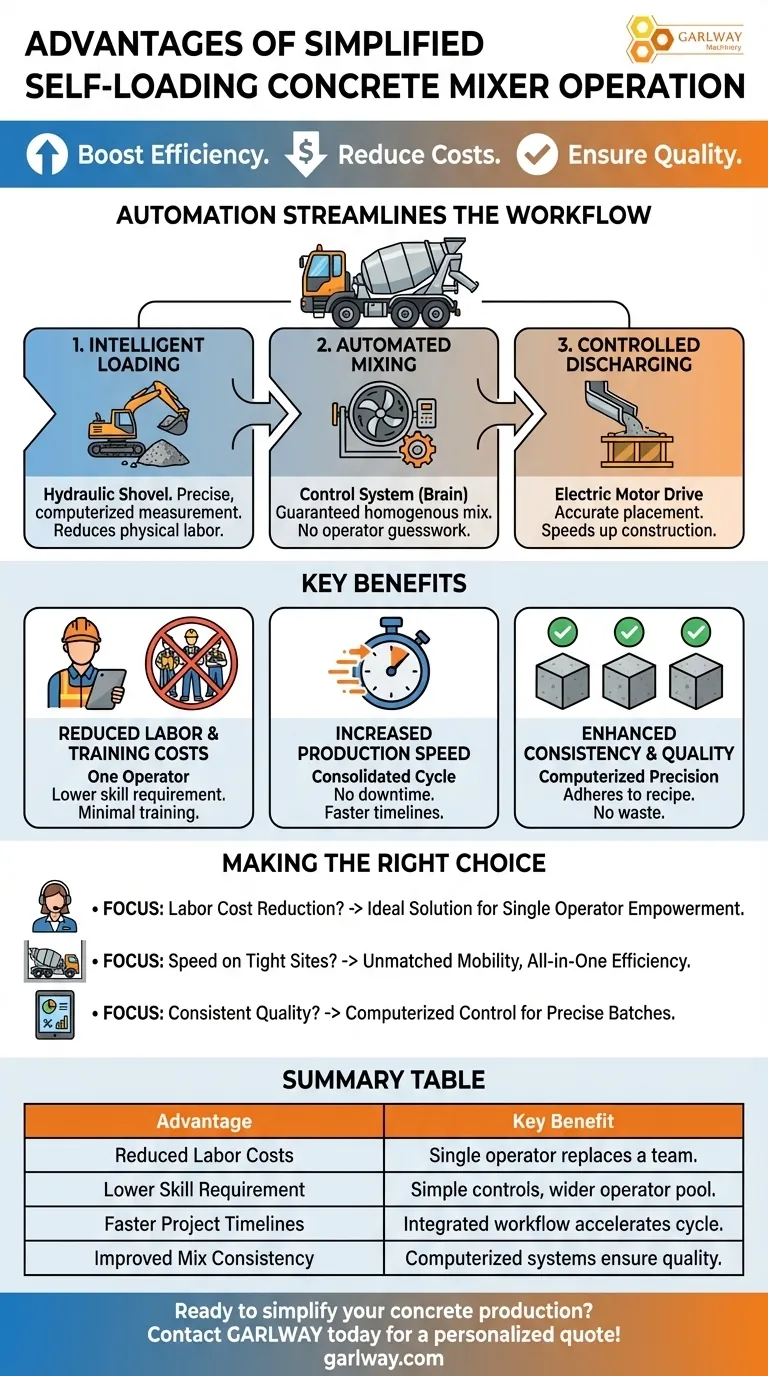 ¿Cuáles son las ventajas del proceso operativo simplificado en una hormigonera autopropulsada? Aumente la eficiencia y reduzca los costos de mano de obra Guía Visual