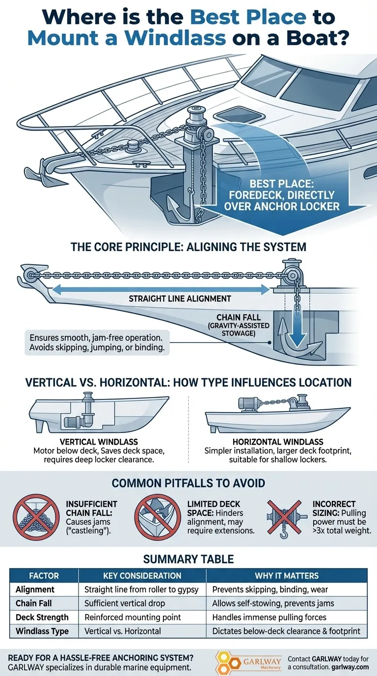 윈들리스를 보트에 장착하기 가장 좋은 위치는 어디인가요? 걸림 없는 앵커링을 위해 완벽한 정렬을 보장합니다. 시각적 가이드