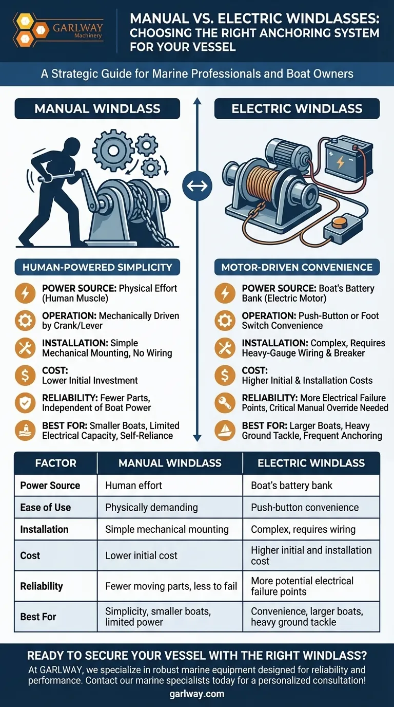 수동 앵커 윈들리스와 전동 앵커 윈들리스의 차이점은 무엇인가요? 보트에 맞는 앵커 시스템 선택하기 시각적 가이드