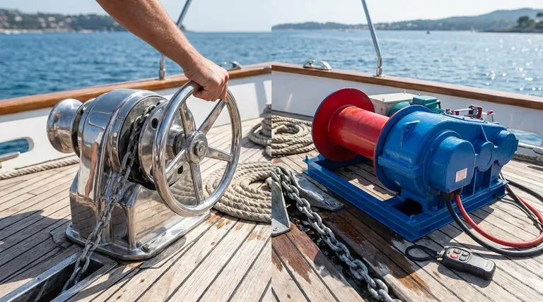 수동 앵커 윈들리스와 전동 앵커 윈들리스의 차이점은 무엇인가요? 보트에 맞는 앵커 시스템 선택하기