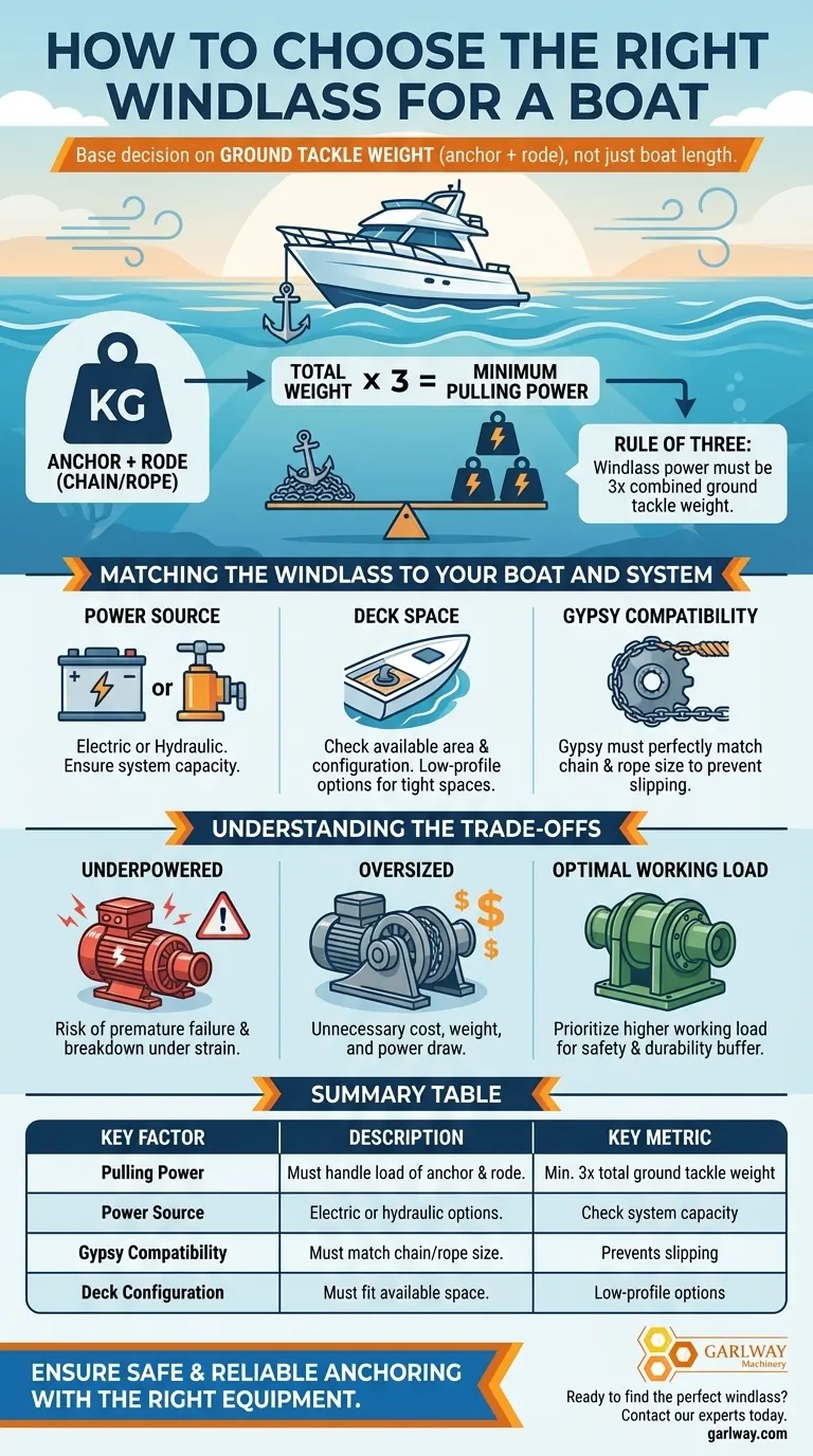 보트에 맞는 윈드래스를 어떻게 선택하나요? 안전한 앵커링을 위해 앵커 장비 무게를 맞추세요. 시각적 가이드