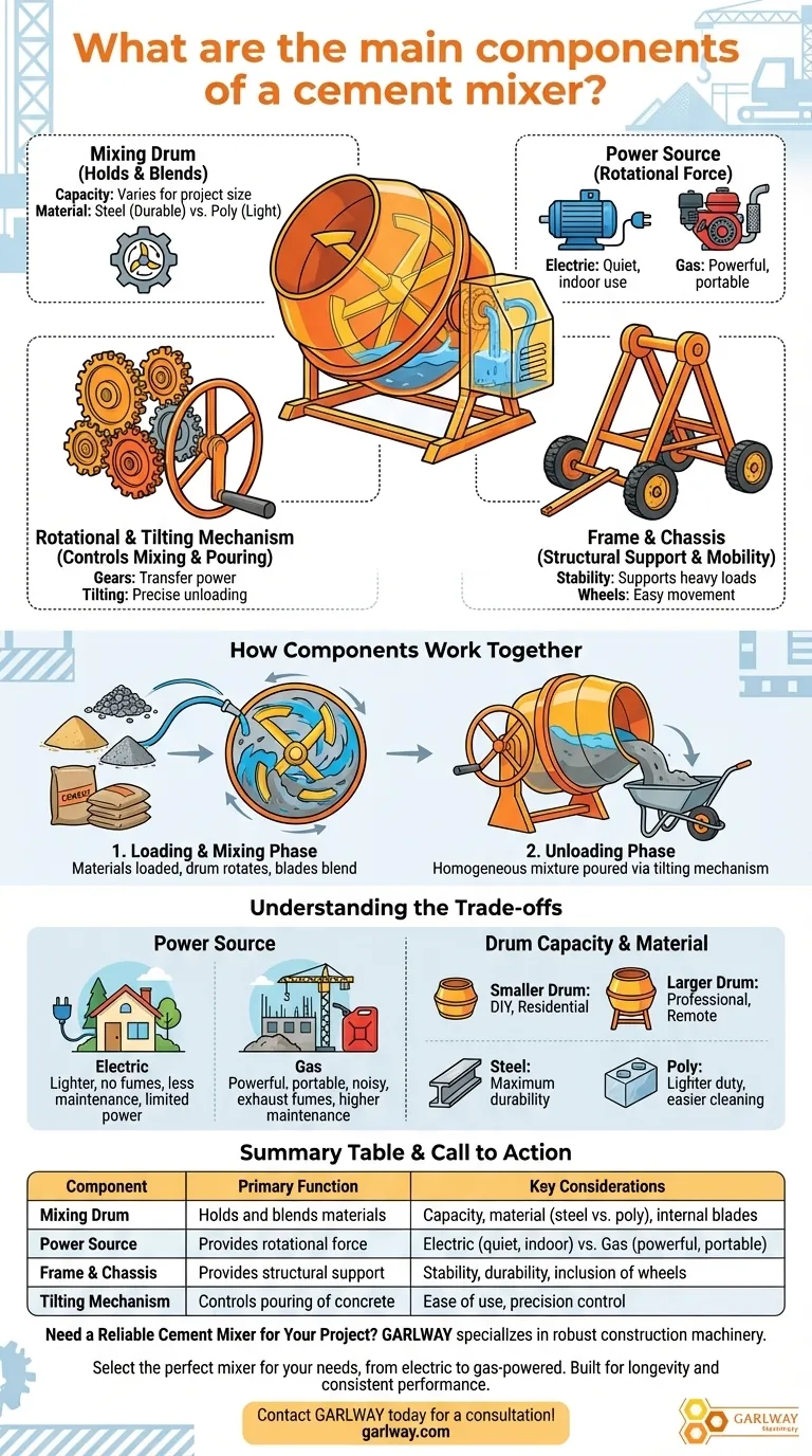 Was sind die Hauptkomponenten eines Zementmischers? Ein Leitfaden zu Kernteilen & Funktionen Visuelle Anleitung