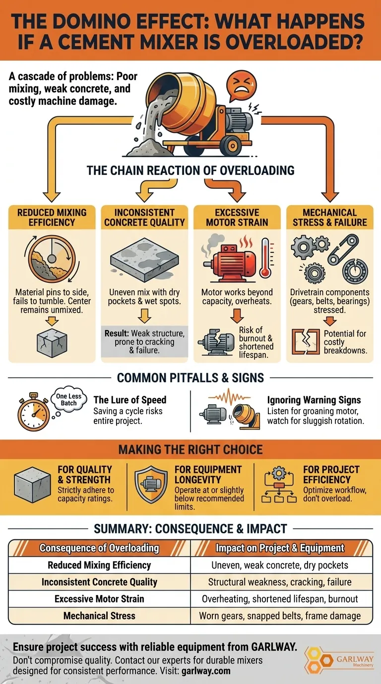 水泥搅拌机超载会发生什么？避免代价高昂的故障和劣质混凝土 图解指南