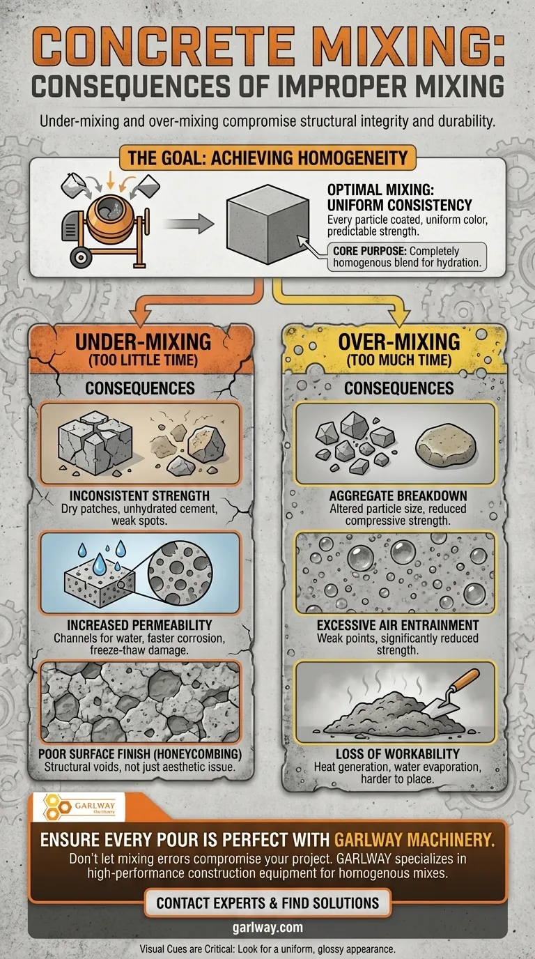 콘크리트 과소 혼합 또는 과다 혼합의 결과는 무엇인가요? 비용이 많이 드는 구조적 실패를 피하세요. 시각적 가이드