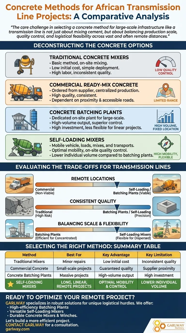 非洲输电线路项目在混凝土工程方面考虑了哪些施工方法？远程基础设施优化指南 图解指南