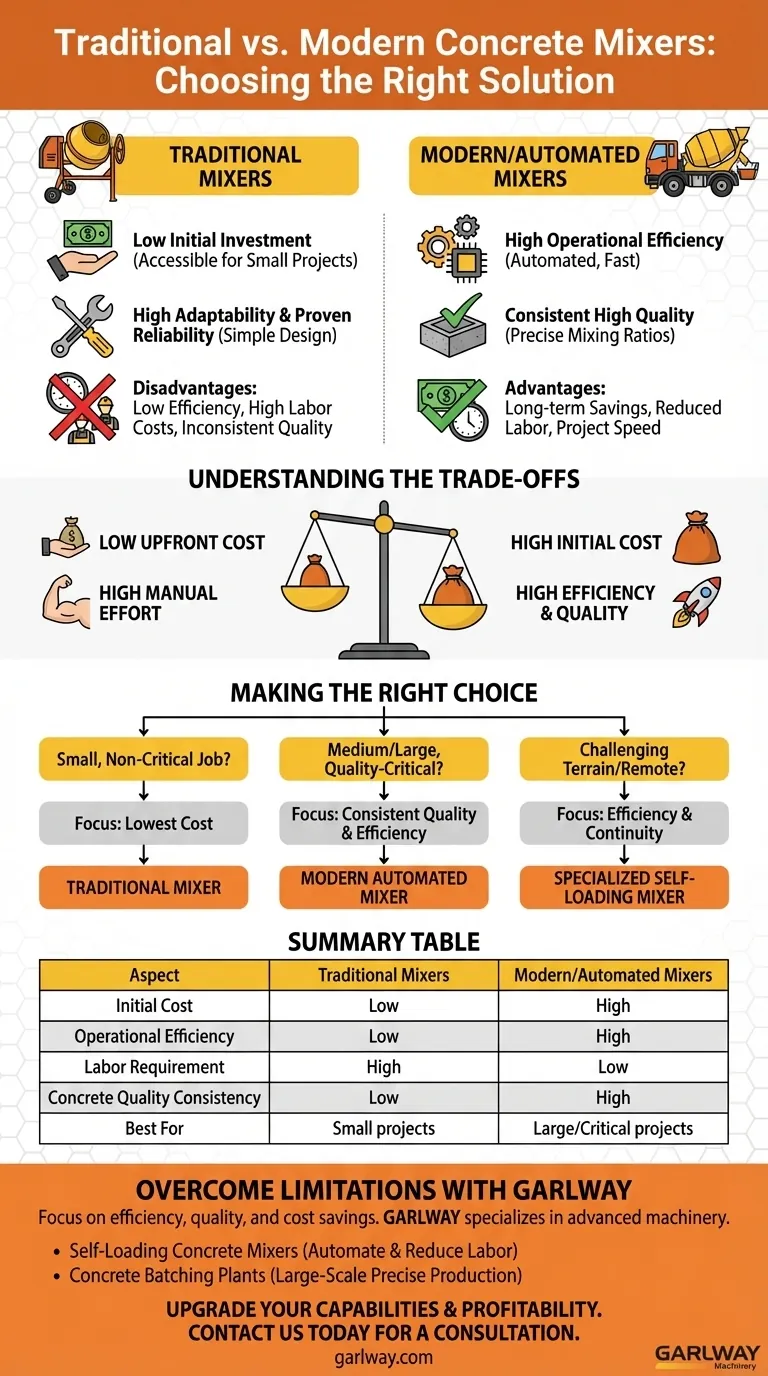Quali sono i vantaggi e gli svantaggi delle betoniere tradizionali? Una guida per gli appaltatori Guida Visiva