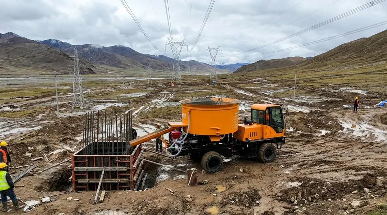 ما هي الفوائد الرئيسية لخلاطات الخرسانة ذاتية التحميل لمشاريع خطوط النقل؟ تعزيز الكفاءة في المواقع النائية