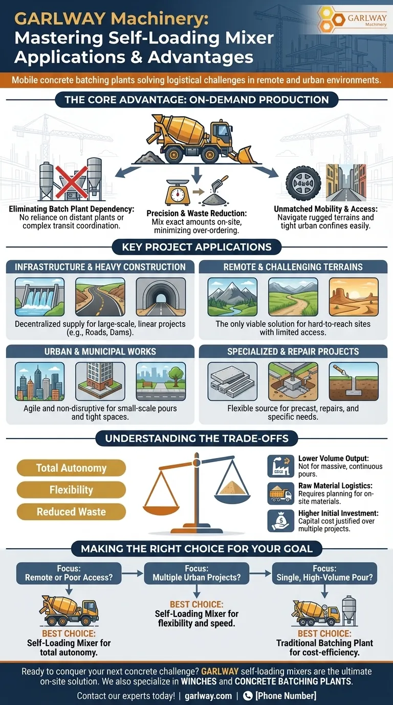 자가 로딩 믹서는 일반적으로 어떤 유형의 프로젝트에 사용됩니까? 현장 콘크리트 솔루션 종합 가이드 시각적 가이드
