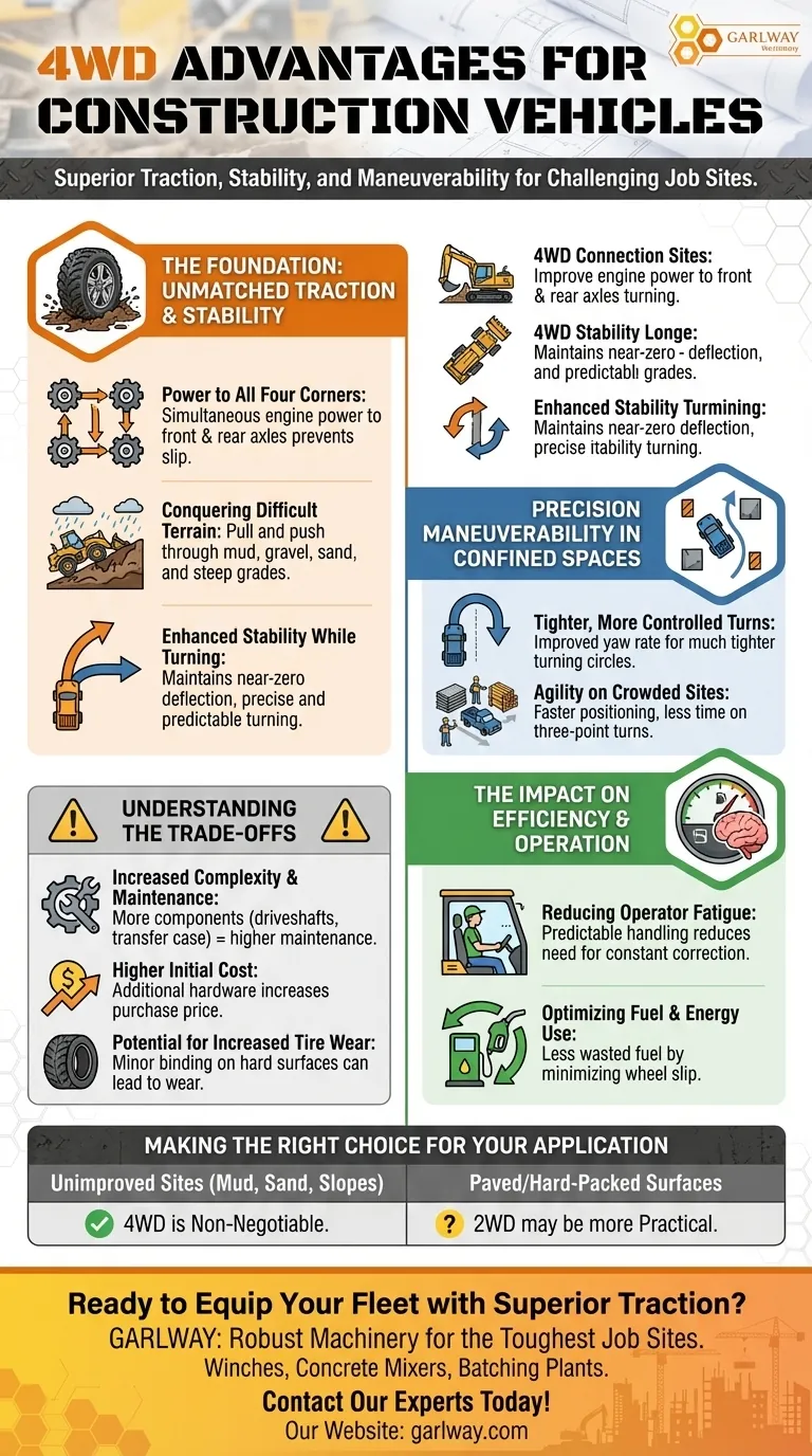 ¿Cuáles son las principales ventajas de la tracción a las cuatro ruedas para los vehículos de construcción? Aumente la productividad y la seguridad en el lugar de trabajo Guía Visual