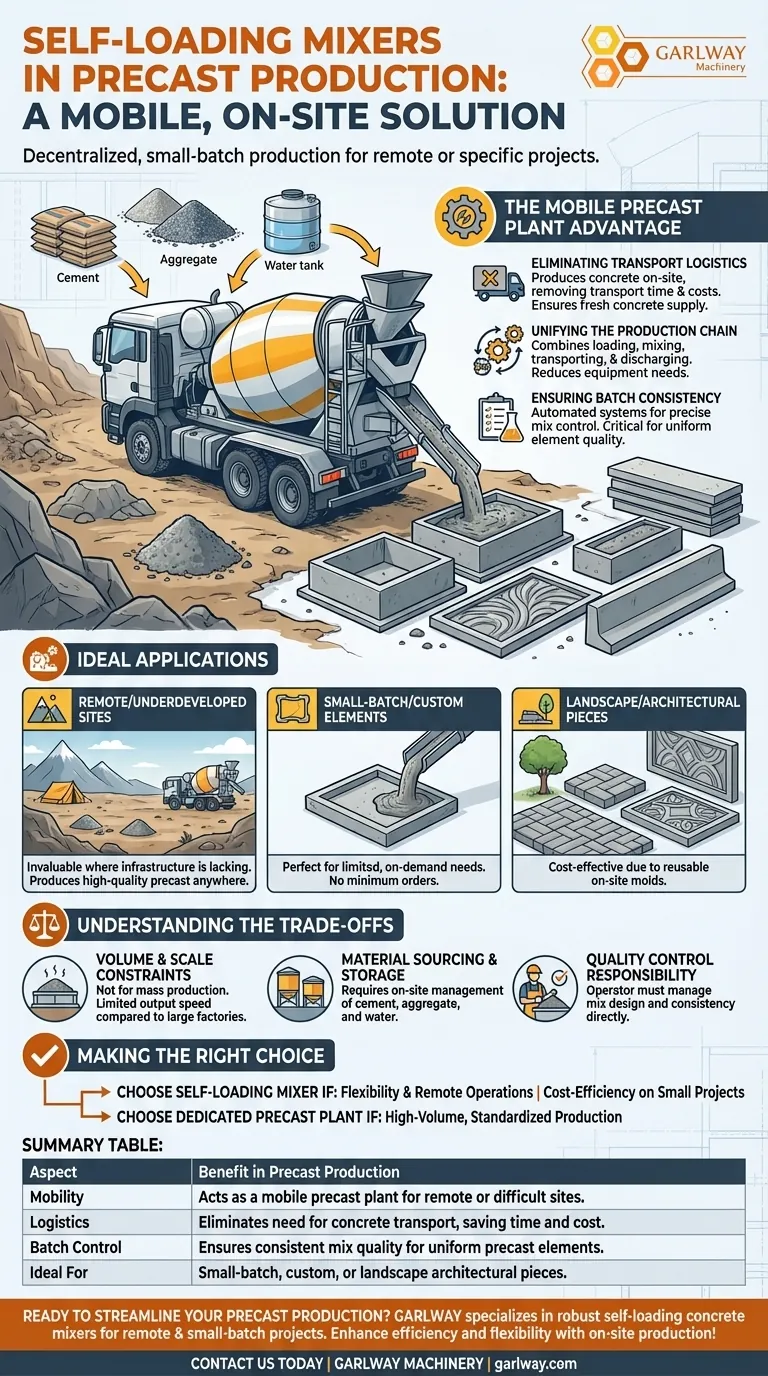 プレキャスト生産における自己装填式ミキサーの活用方法とは？遠隔地・少量生産プロジェクト向けのモバイルソリューション ビジュアルガイド