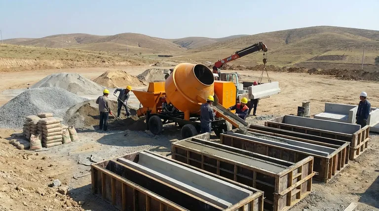 プレキャスト生産における自己装填式ミキサーの活用方法とは?遠隔地・少量生産プロジェクト向けのモバイルソリューション