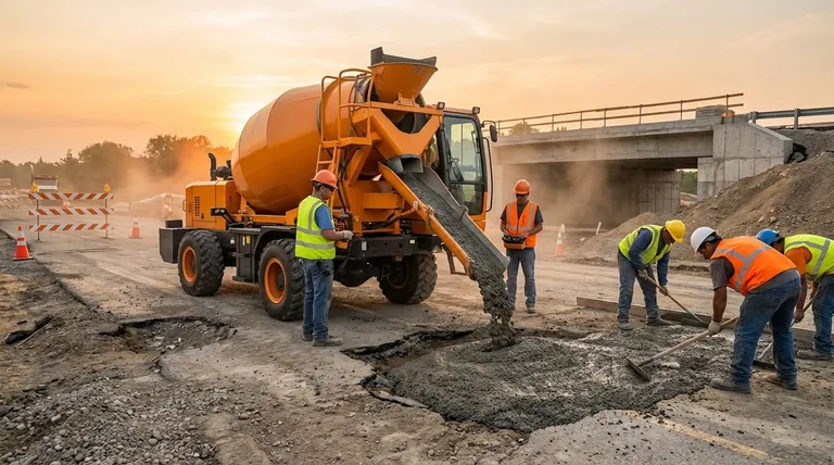 수리 작업에 자가 로딩 믹서가 유용한 이유는 무엇인가요? 현장 효율성 및 제어 기능 강화