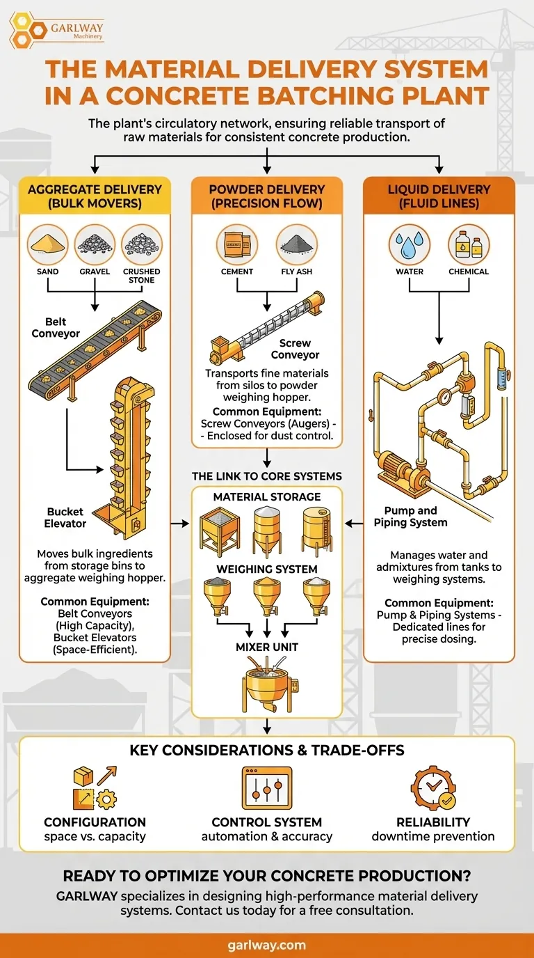 콘크리트 배치 플랜트의 재료 공급 시스템 구성 요소는 무엇인가요? | GARLWAY 가이드 시각적 가이드