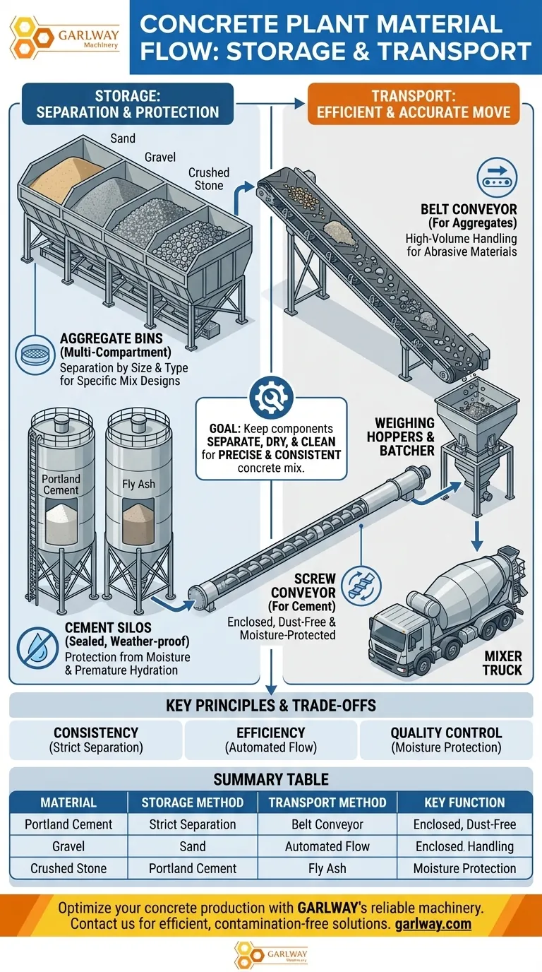 콘크리트 플랜트에서 재료는 어떻게 보관 및 운송되나요? 효율적인 재료 흐름을 위한 가이드 시각적 가이드