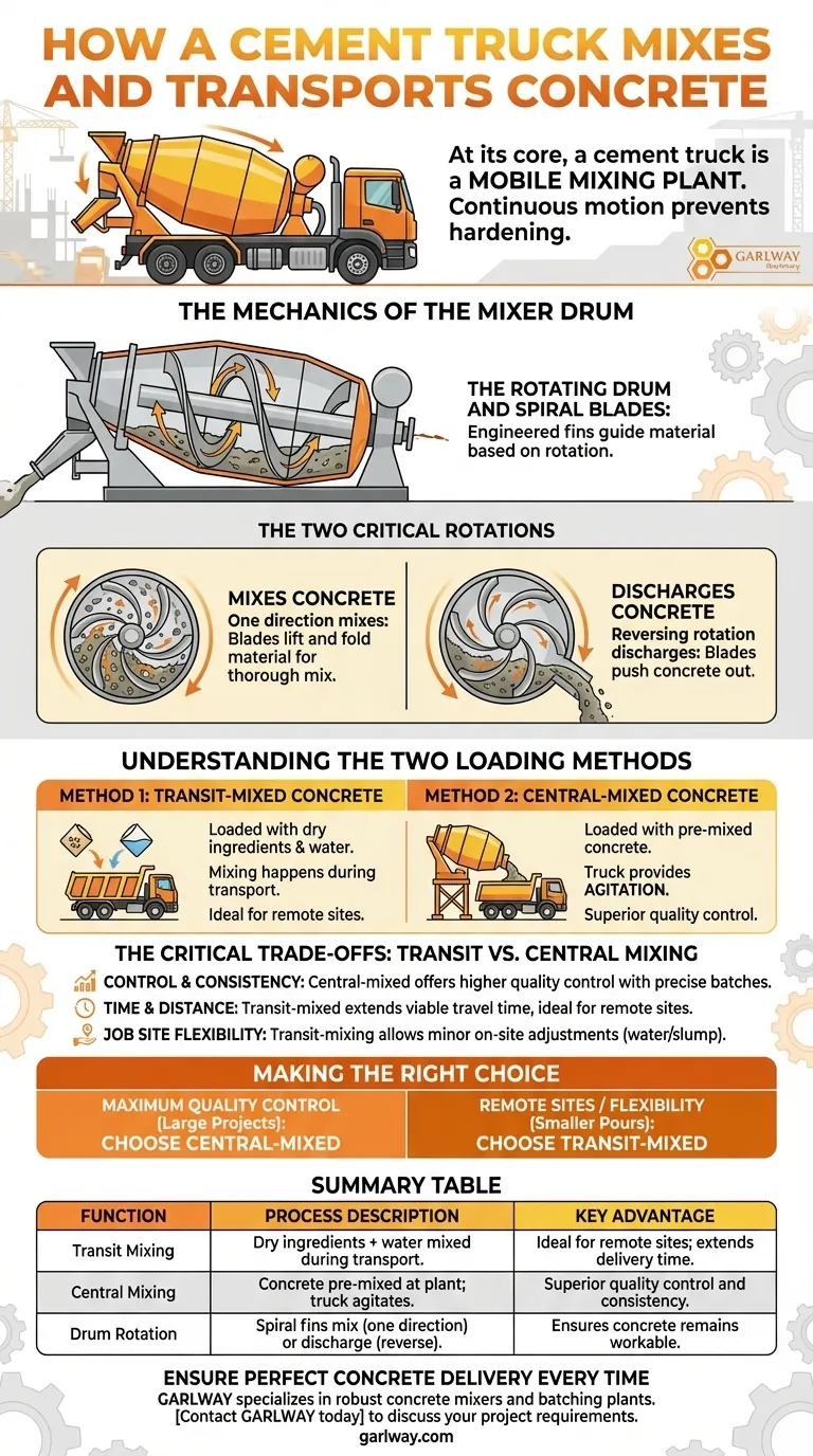 Comment un camion malaxeur de ciment mélange-t-il et transporte-t-il le béton ? Maîtrisez la mécanique pour une livraison efficace Guide Visuel