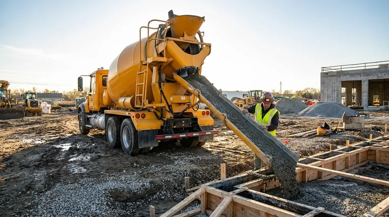 セメントはドラムからどのように排出されますか?コンクリート打設のシンプルな仕組み